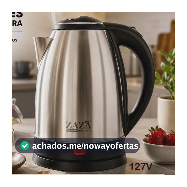 Chaleira Jarra Elétrica 1,8L Litros Em Inox Desligamento Automático Aquecimento Rápido Segura Café Chá Fácil Abertura Tampa Alça Ergométrica