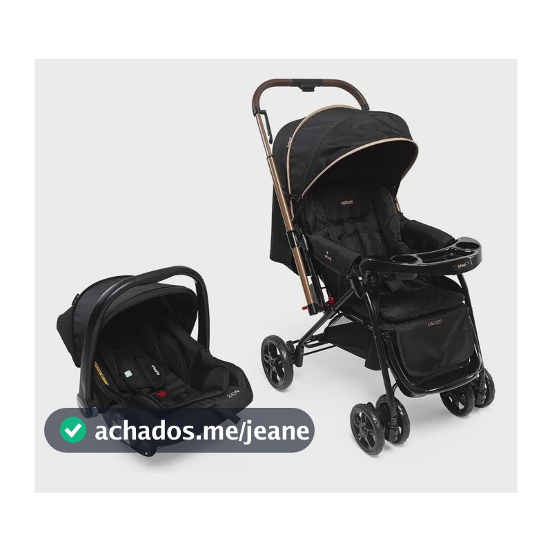 Carrinho De Bebê De Paseio Travel System Infanti Galileo Travel System Preto Mocca