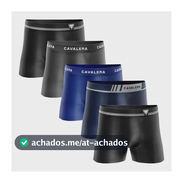 Kit 5 Cuecas Boxer Masculina Cavalera Sem Costura Poliamida Sortidos Liso G