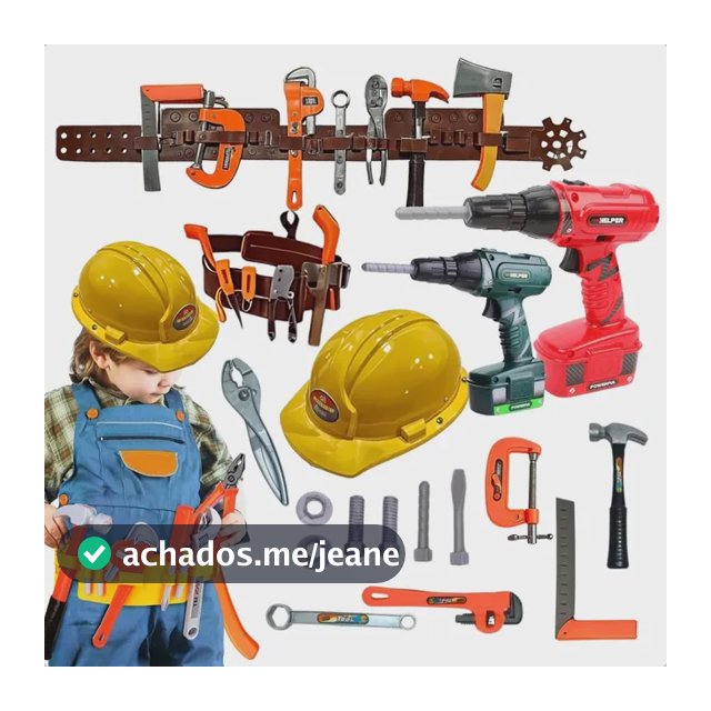 Kit Ferramentas Infantil Engenheiro Com Capacete Furadeira