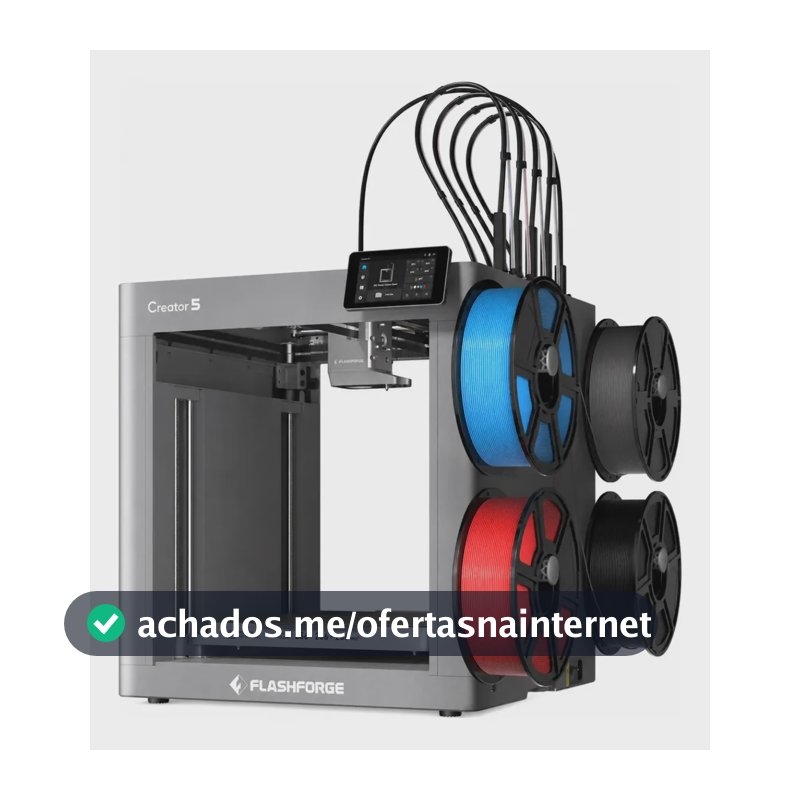 Impressora 3d Flashforge Creator 5 Multicolorida Bivolt 127/220v Cinza