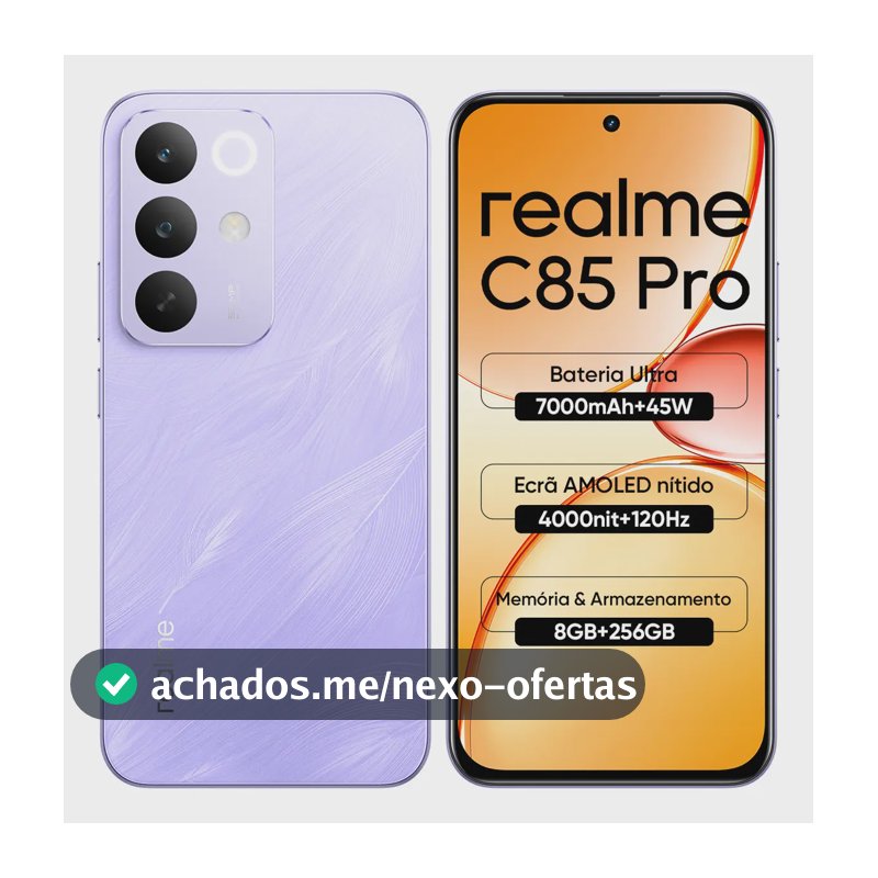 Celular Smartphone Realme C85 Pro 256gb 8gb Ram Dual Sim Bateria 7000mah IP69 Pro Resistência à água Violeta