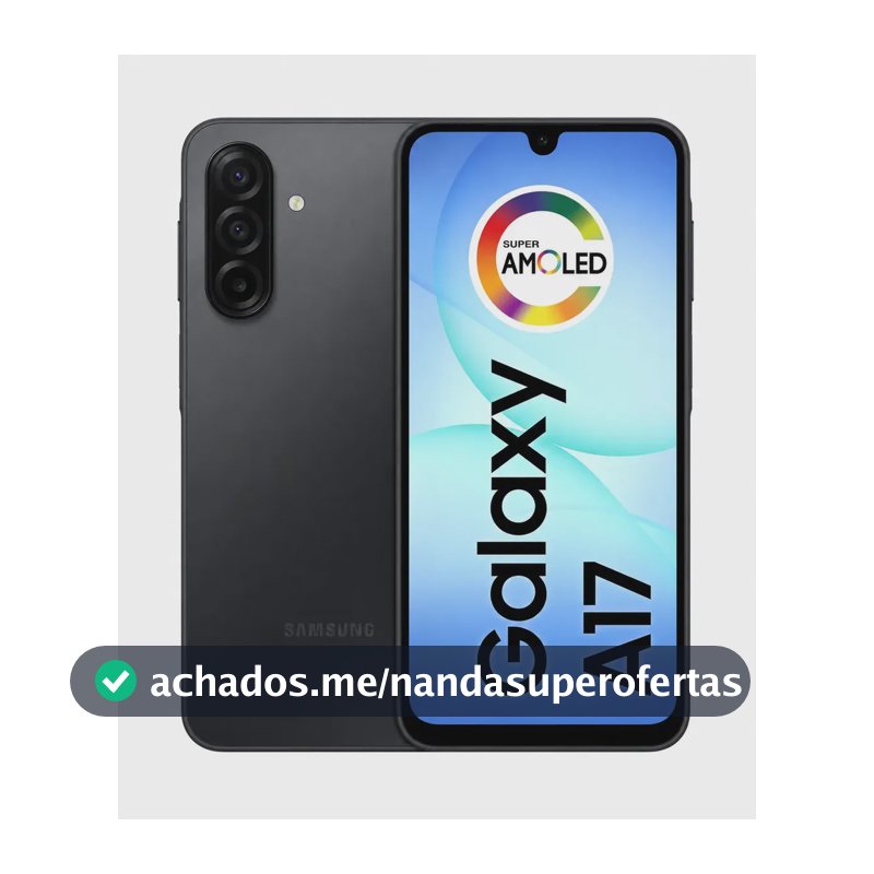 Smartphone Samsung Galaxy A17 128GB (4GB Ram+4GB Ram Plus) Com IA, Câm De 50mp, Tela De 6.7, NFC, IP54 - Tela Super Amoled - Nacional - Preto