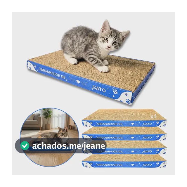 Kit 4x Arranhador Gato Papelão Protetor Sofá Unha Antistress Bege