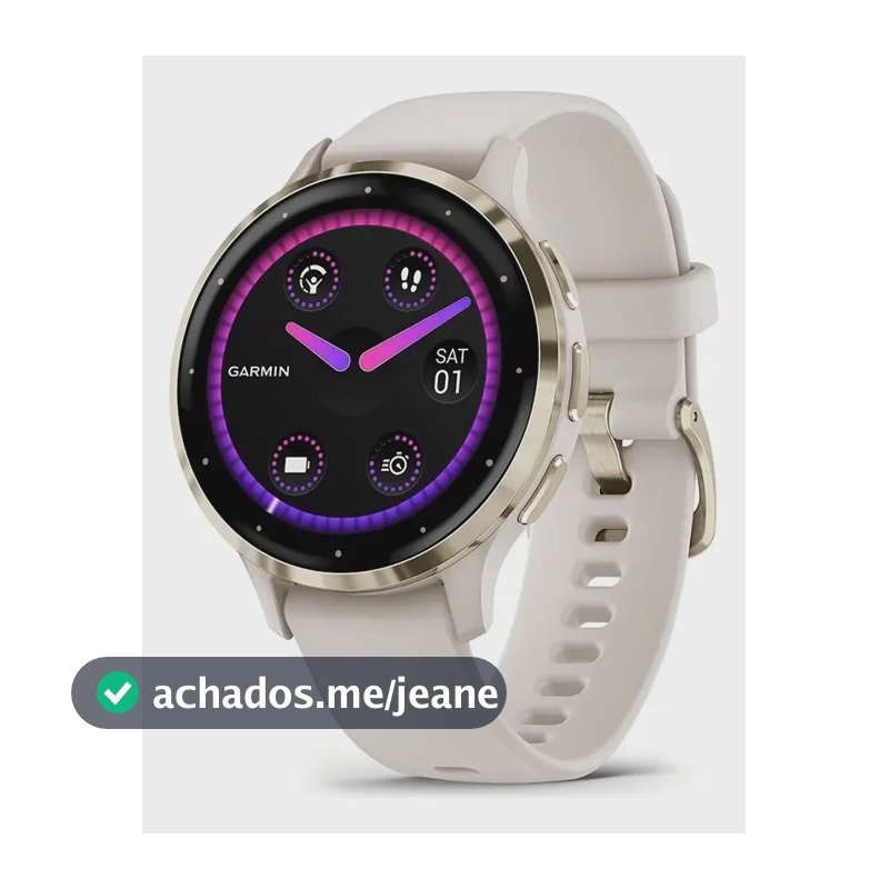 Relógio Garmin Com Monitor Cardíaco De Pulso Venu 3s - 41mm Preta Branco Dourado