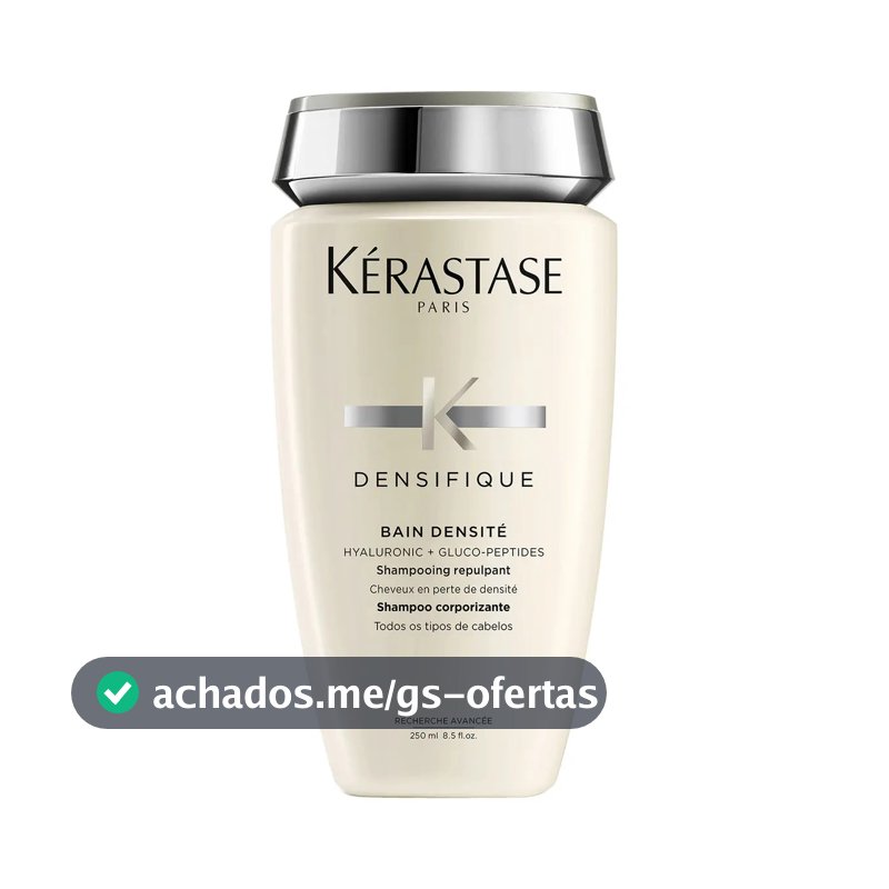 Kérastase Densifique Bain Densité Shampoo Densificador para Cabelos Finos com Perda de Densidade, Fortalece e Dá Volume, Com Stemoxydine e Ácido Hialurônico, 250 ml