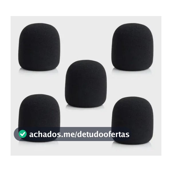 Espuma Protetora Para Microfone Preta 5 Unidades