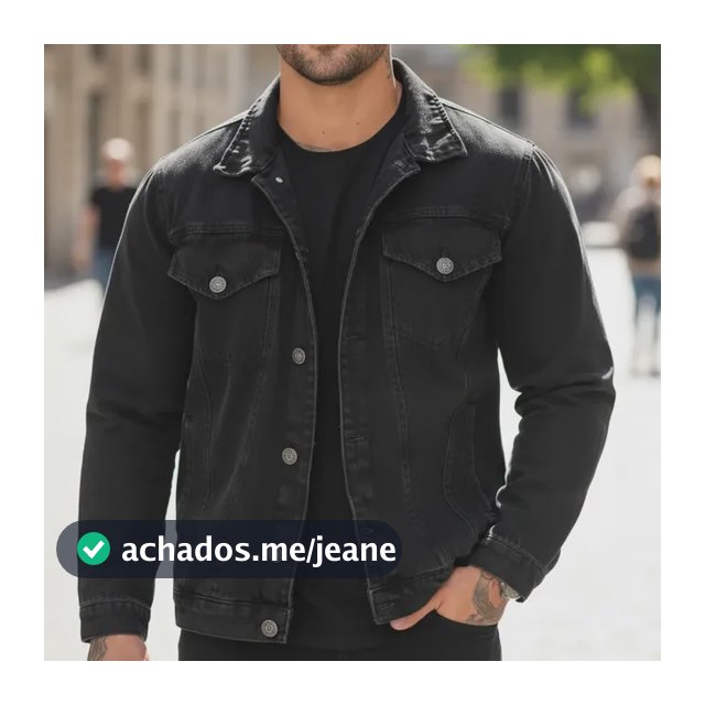 Jaqueta Jeans Masculina Premium Moderna Black Estilosa