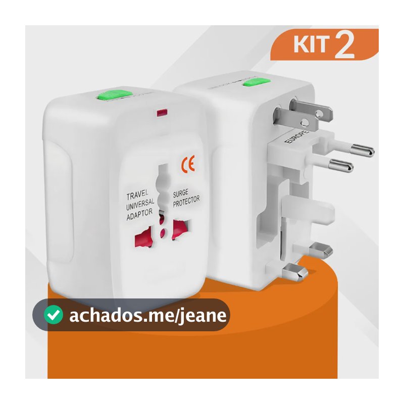 Kit 2 Adaptadores universal para viagem