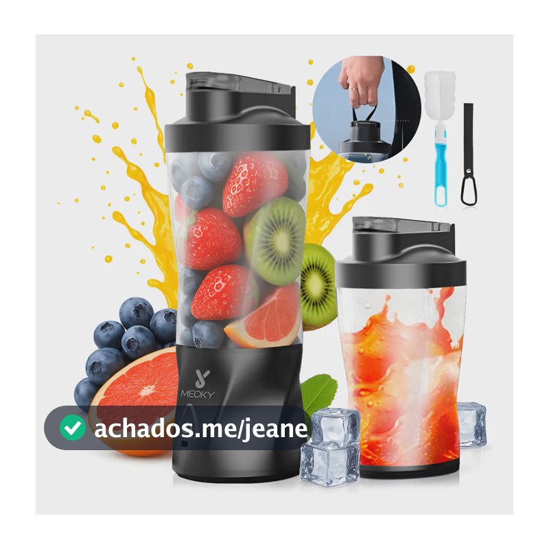 Liquidificador Portátil MEOKY 700mL para Gelo e Sucos com USB