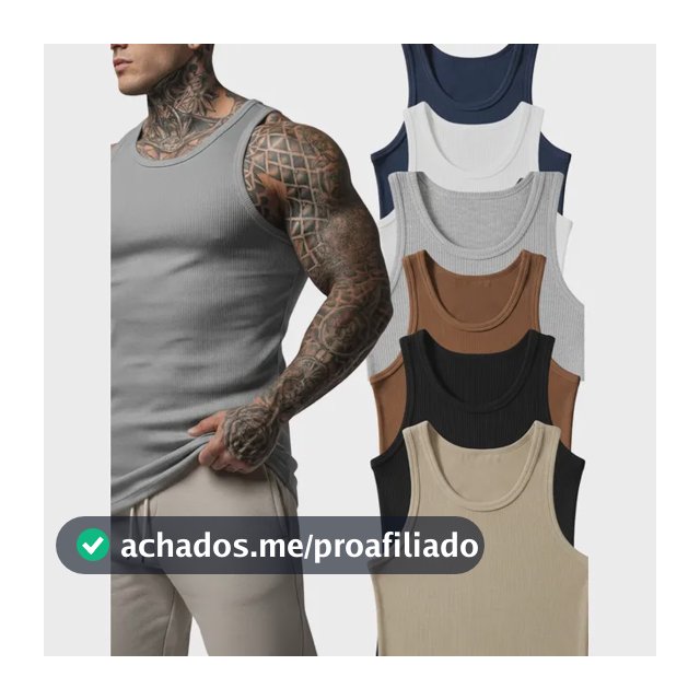 Kit 6 Regata Modelo Americano Canelada Premium Masculina