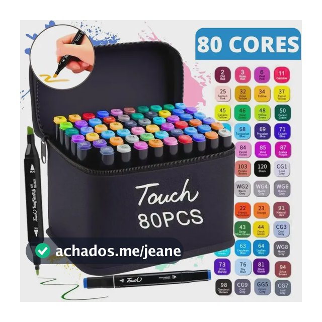 Kit Canetinhas 80 Cores Bobbie Goods Ponta Dupla Colorir Colorido