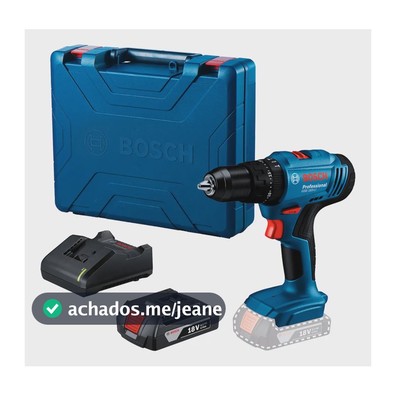 Furadeira E Parafusadeira De Impacto 1/2 Gsb 183 Li Com Carregador Bateria E Maleta Bosch