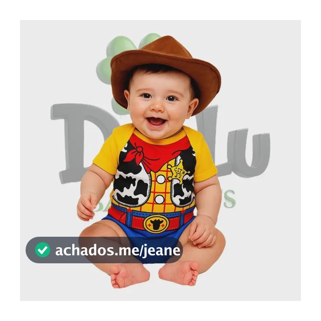 Body De Bebê Wood Toy Story + Chápeu / Mêsversario Temático