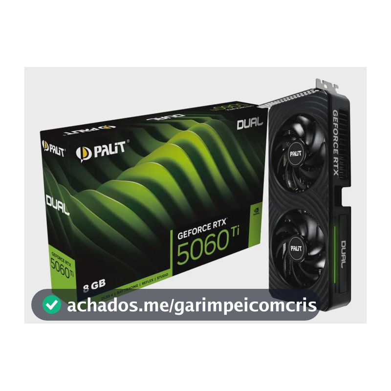 Placa de Vídeo Palit RTX 5060 Ti DUAL NVIDIA GeForce 8GB GDDR7