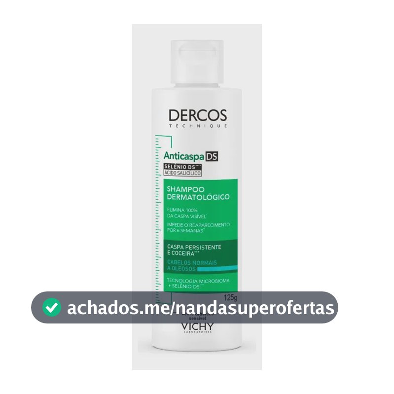 Shampoo Anticaspa Cabelos Normais a Oleosos, Dercos DS Vichy, 125g