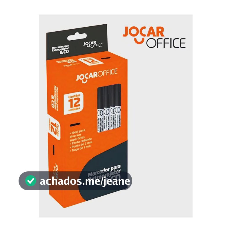 Marcador Retroprojetor Cd 2.0mm Jocar Preta Cx12