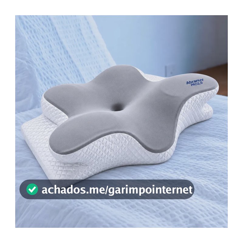 Travesseiro Cervical Ergonômico em Espuma Viscoelástica para Dormir S-5431 VT Abranuv