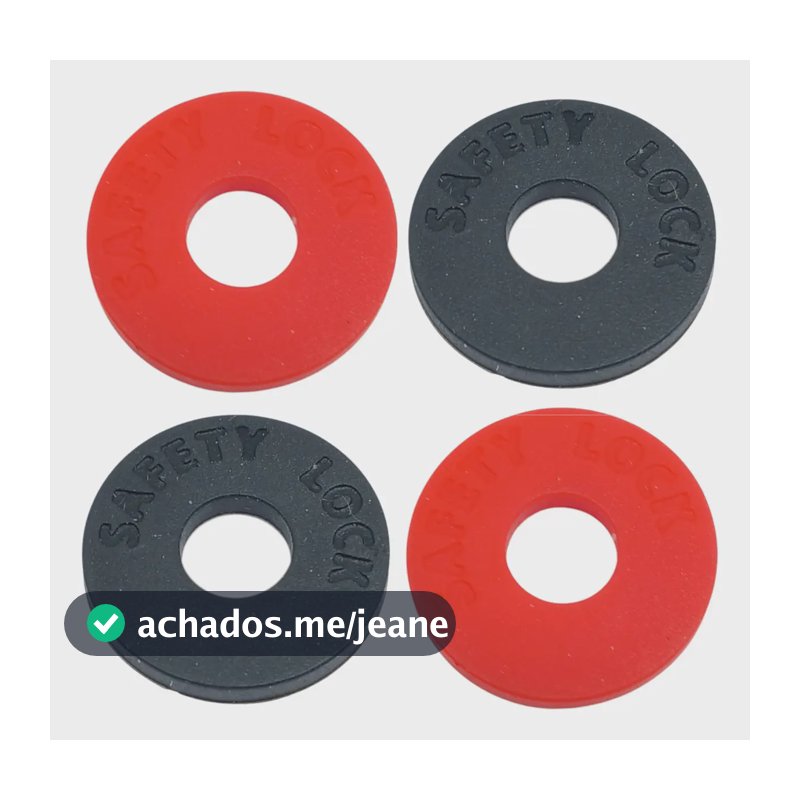 Kit 4 Strap Block Trava Correia Guitarra Vermelha E Preta