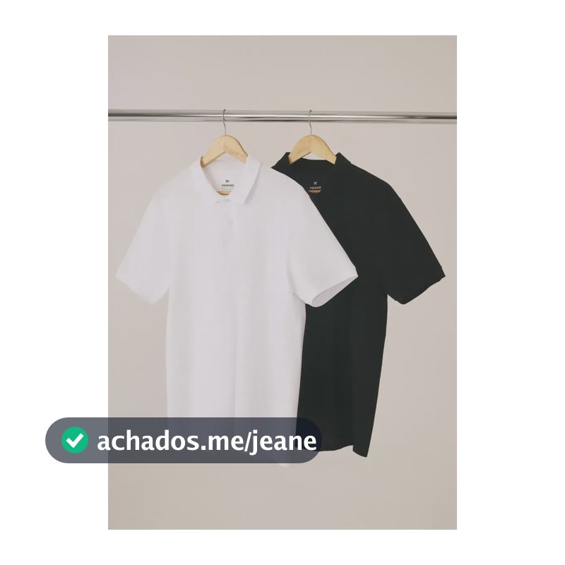 Kit Com 2 Camisas Polo Básicas Masculinas Em Piquet Hering Preto/branco P