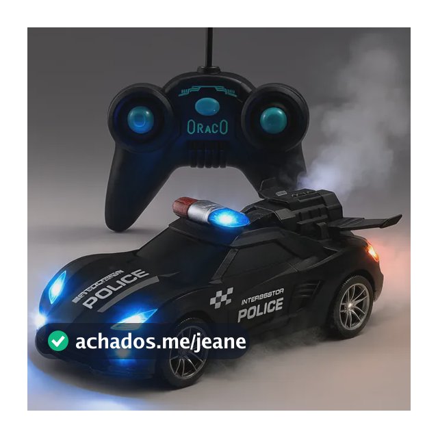 Carrinho Policia Com Controle Remoto Brinquedo Solta Fumaça