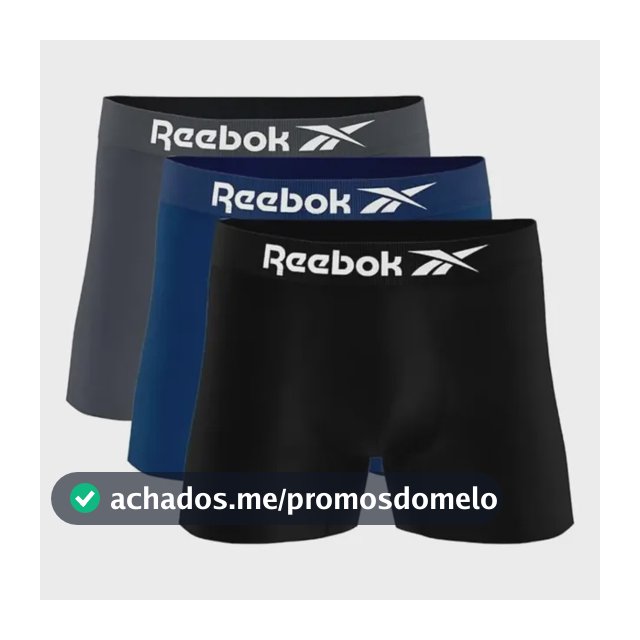 Kit 3 Cuecas Reebok Original Em Microfibra Sem Costura