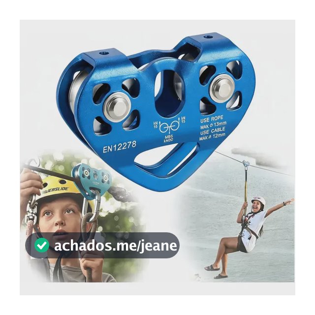 Polia Dupla Rolamentada 30kn Alumínio Para Escalada