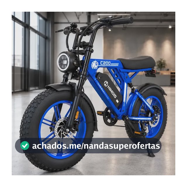 Bicicleta Elétrica C200 Pneu Fat 1000w Esportiva Azul 20