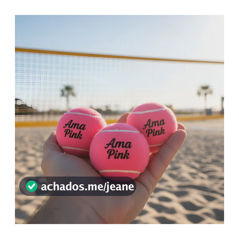 Pack 03 Bolinhas Bola De Beach Tennis Ama Sport Pink Rosa