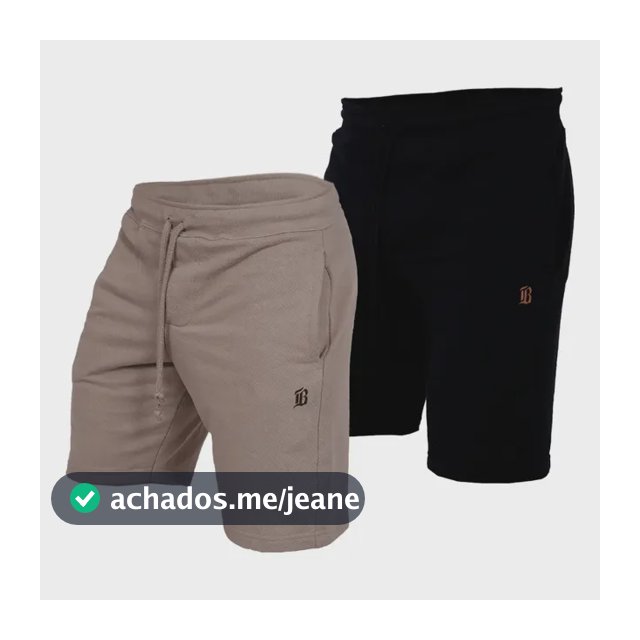 Kit 2 Bermudas De Moletom Academia  Masculino Treino 2 Cores