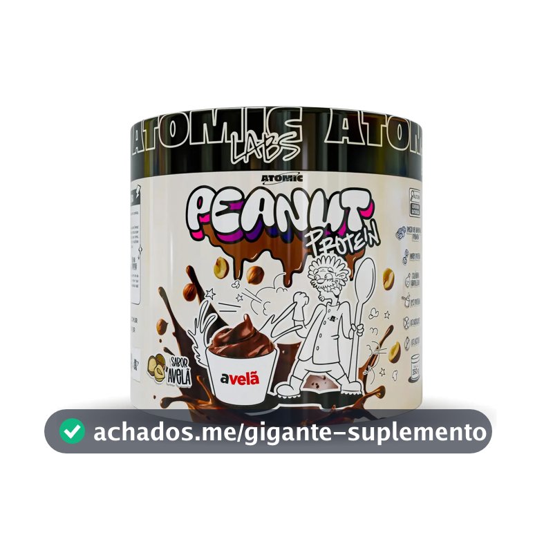 Peanut Protein 350g Avelã Atomic Labs Pasta Amendoim Whey Sem Lactose