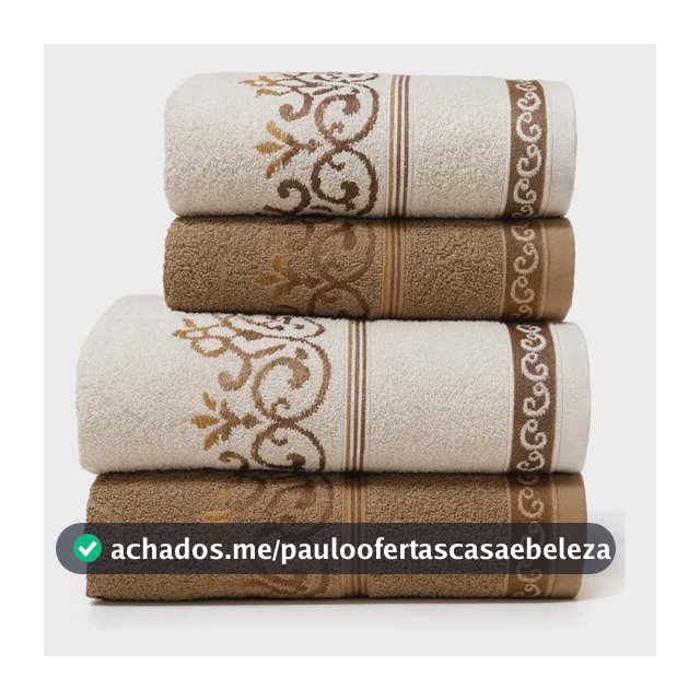 Jogo Toalhas Banho E Rosto Grossas Macias 100% Algodão 4pçs