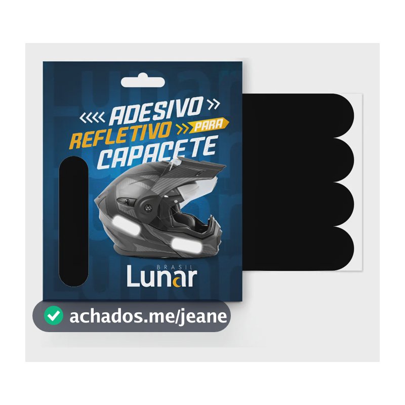 Kit Adesivos Refletivos Capacete Moto Lunar Brasil Preto
