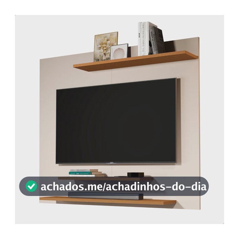 Painel Para Tv Até 40 Polegadas Estante Rack Sala Off White Off White/nature