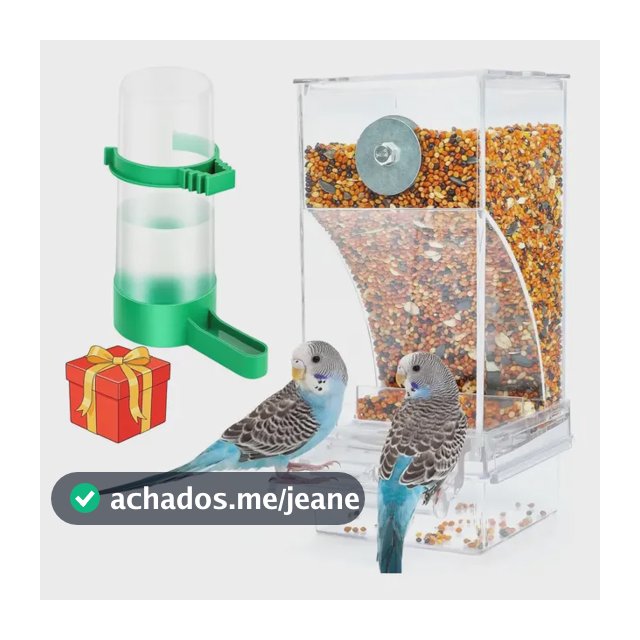 Alimentador Comedouro Pássaros Aves Alimentador De Água Automático Transparente Ninho Para Calopsitas Sem Sujeira Comedouro De Sementes