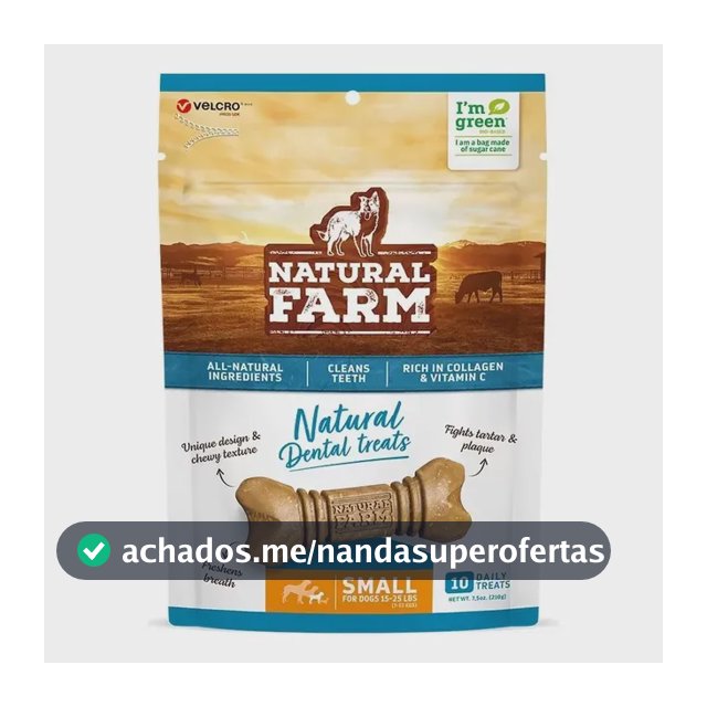 Snack Natural Farm Dental Treats P/ Cães Porte Pequeno 210g