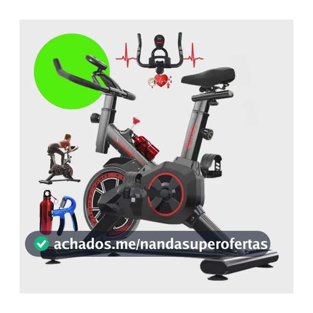 Bicicleta Ergométrica Spinning Profissional Fitness Academia Sport 120 Kgs Preto Premium Bike academia para Cardio e Musculação com base + brinde SQUEEZEBAR