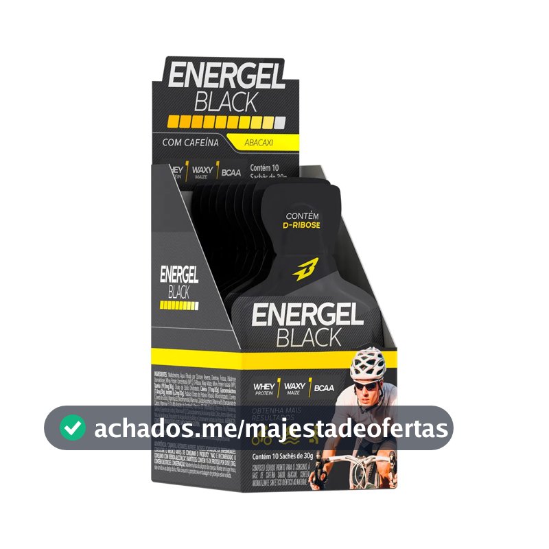 Energel Black 10 Sachês Gel Energético - Bodyaction Sabor Abacaxi