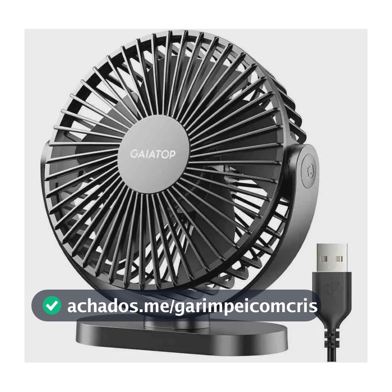 Ventilador Portátil De Mesa 3 Velocidades Ultra Silencioso