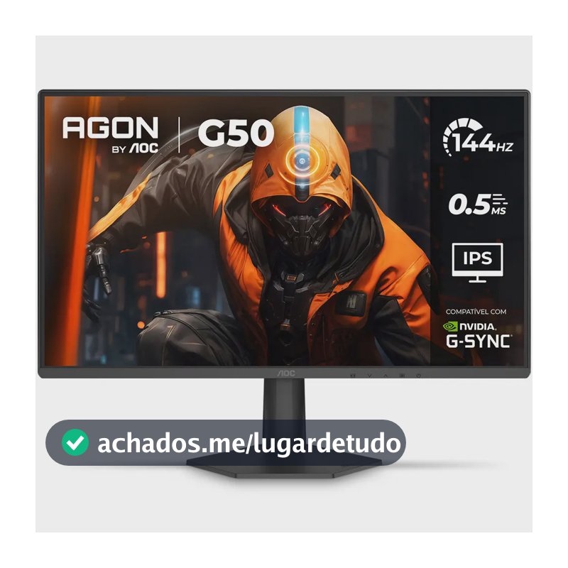 Monitor Gamer AOC AGON G50 24" 144Hz 0,5ms IPS HDR10 G-SYNC 24G50F Preto
