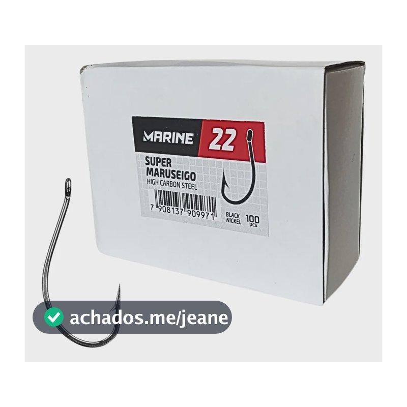 Caixa Anzol Super Maruseigo N 22 Marine 100 Unidades Pesca