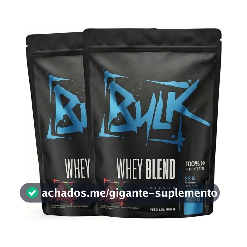 Kit 2x Whey Protein Blend 900g Pó | Bulk Nutrition Sabor Morango