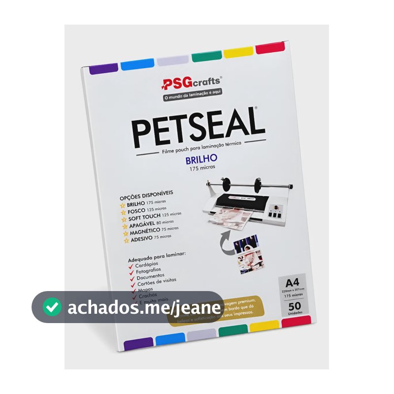 Petseal Brilho A4 (220 X 307 X 0,07mm) Cx C/ 50 Pcs