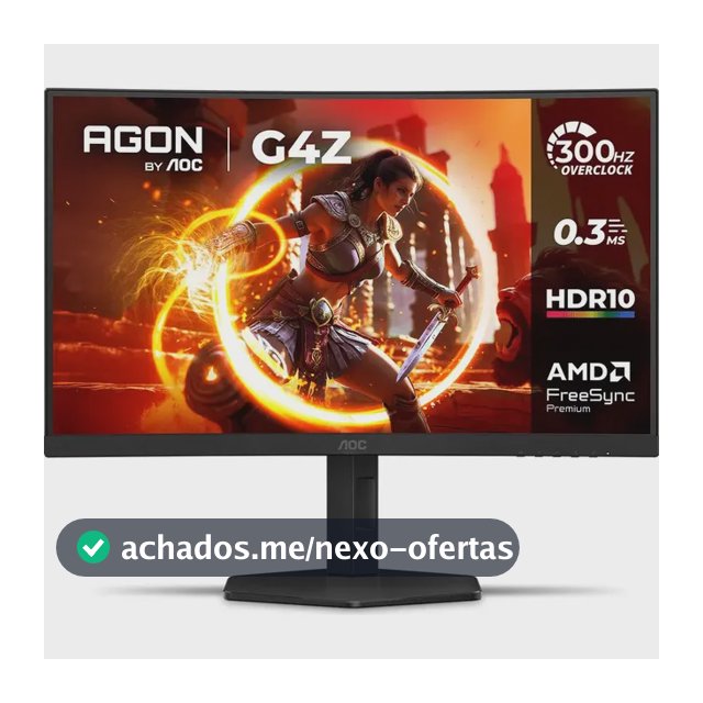 Monitor Gamer Curvo AOC AGON G4Z 27" 300Hz 0,3ms HDR10 Base Ajustável C27G4Z/P Preto