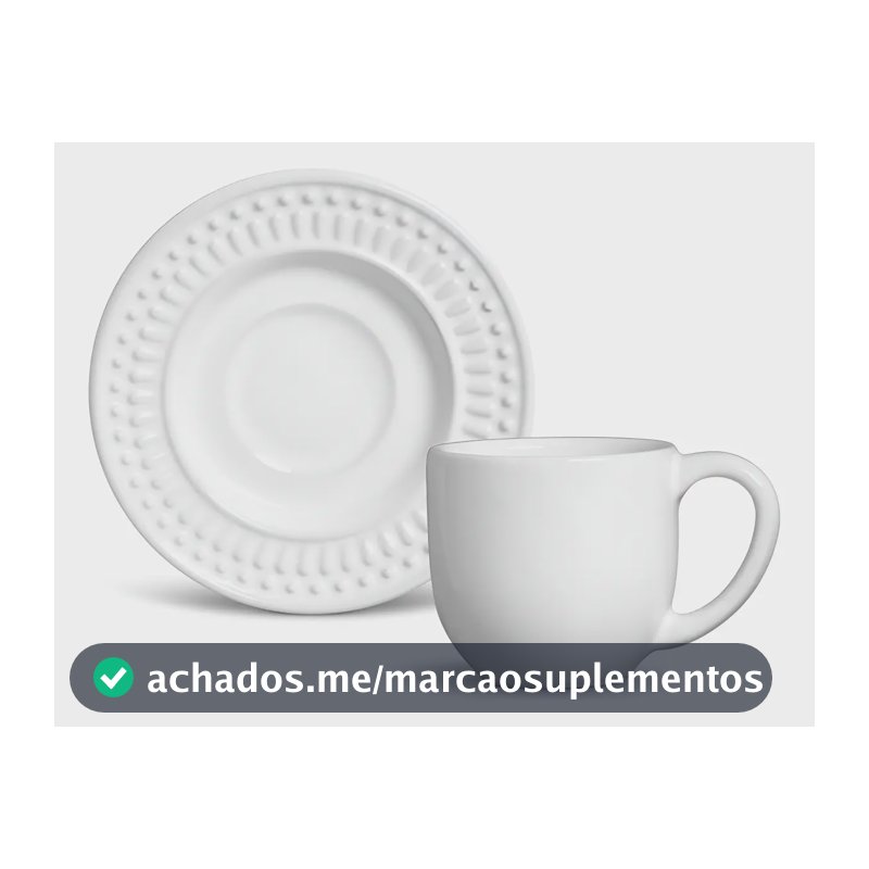 Jogo de Café Porto Brasil Cerâmica 12 Peças Branco 72ml