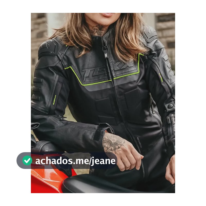 Jaqueta Texx Couro Moto Falcon V2 Lady Motociclista Feminina Preto/verde Liso 2g