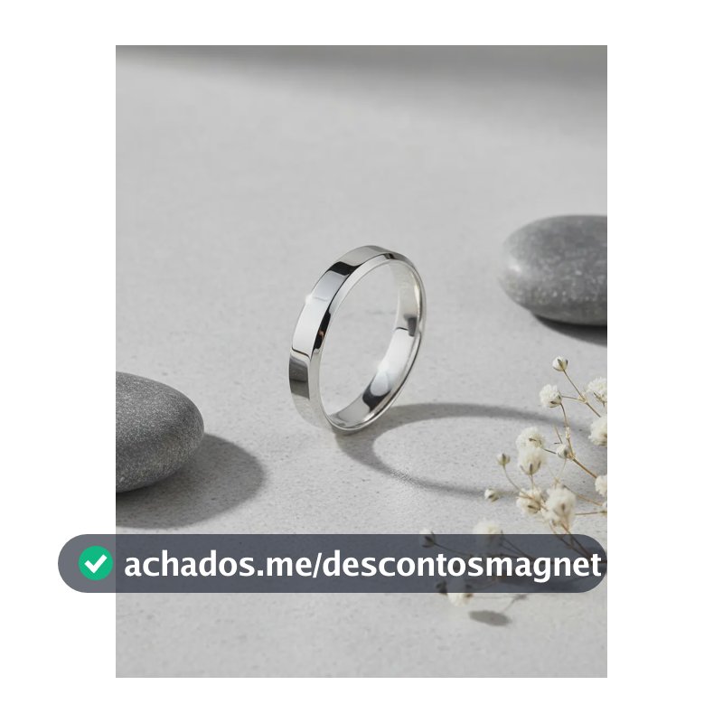 Aliança Namoro Prata Chanfrada Aço Legítimo Celestia Fina