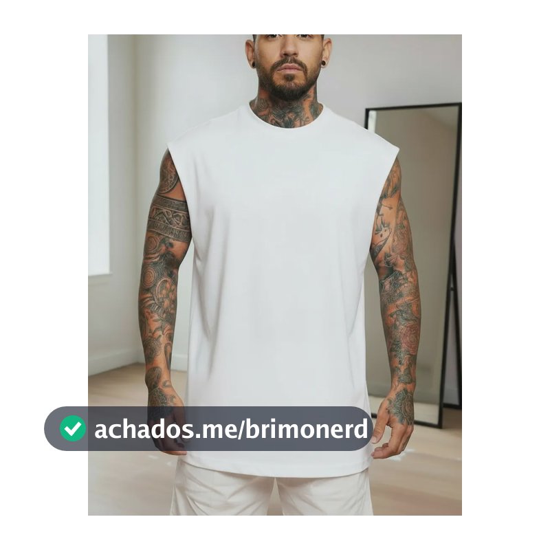 Regata Oversized Masculino Tamanho Grande Básica Lisa Branco P