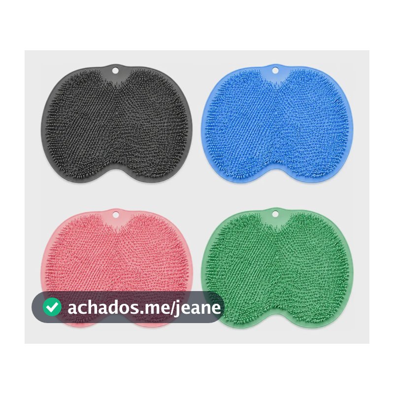 Escova De Banho Para Costas E Pés Tapete Lavador 25x30cm Sor Sortida