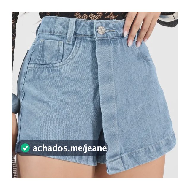 Short Saia Jeans Cintura Alta Feminino Sem Elastano Casual
